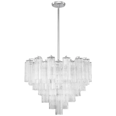 Crystorama Addis 26 3/4"w Polished Chrome And Clear Glass Chandelier In Silver