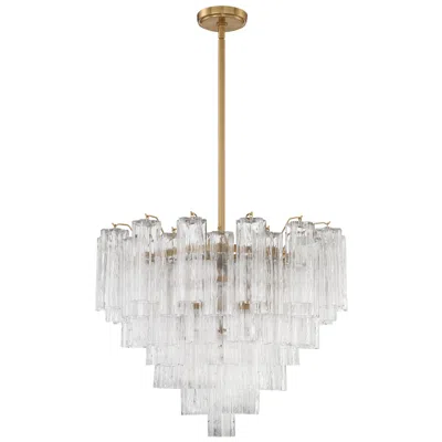 Crystorama Addis 26.75'' Aged Brass Chandelier In Gold