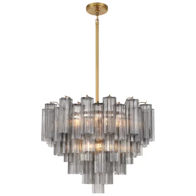 Crystorama Addis 26.75'' Aged Brass Chandelier In Gold