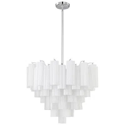 Crystorama Addis 26.75'' Polished Chrome Chandelier In White