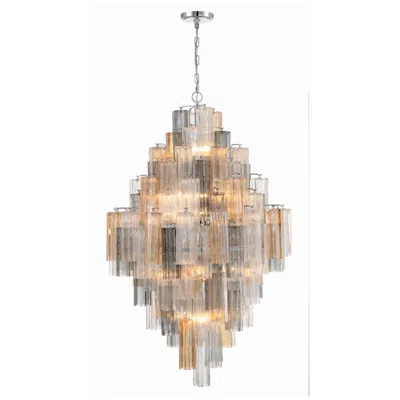 Crystorama Addis 31 1/2" Wide Polished Chrome And Autumn Chandelier In Multi