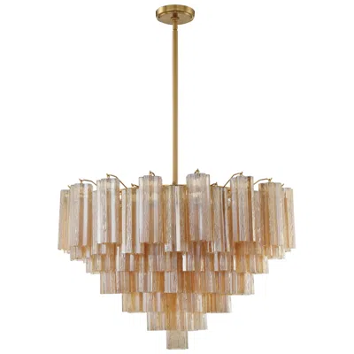 Crystorama Addis 32'' Aged Brass Chandelier In Gold