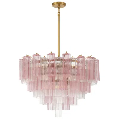 Crystorama Addis 32'' Aged Brass Chandelier In Multi