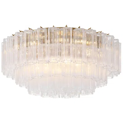 Crystorama Addis 32'' Aged Brass Flush Mount In Multi