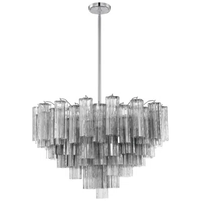 Crystorama Addis 32'' Polished Chrome Chandelier In Silver