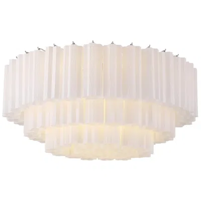 Crystorama Addis 32'' Polished Chrome Flush Mount In Multi