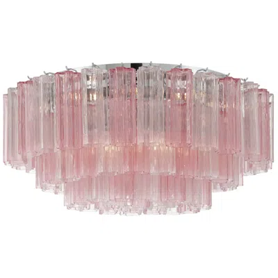 Crystorama Addis 32'' Polished Chrome Flush Mount In Purple