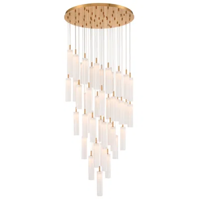 Crystorama Addis 36" Integrated Led Multi-light  Aged Brass Pendant