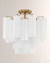 Crystorama Addis 4-light Aged Brass Ceiling Mount In White
