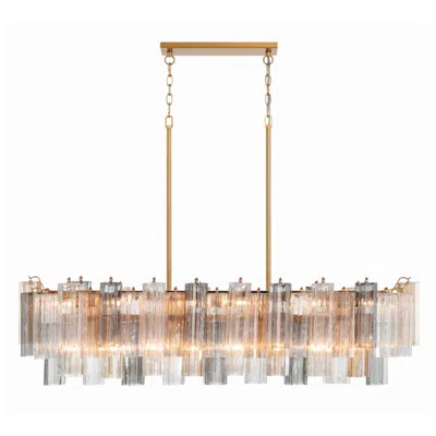 Crystorama Addis 51 3/4" Wide Aged Brass 14-light Linear Chandelier
