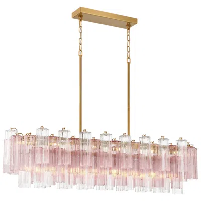 Crystorama Addis 51.75'' Aged Brass Linear Chandelier