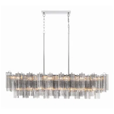 Crystorama Addis 51.75'' Polished Chrome Linear Chandelier In Multi