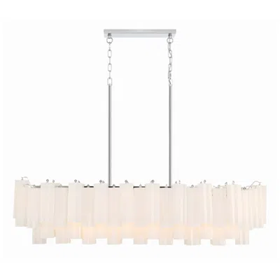 Crystorama Addis 51.75'' Polished Chrome Linear Chandelier In White