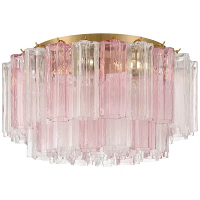 Crystorama Addis 7 Light Aged Brass Flush Mount In Multi