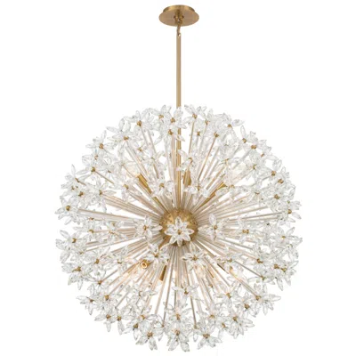 Crystorama Adley 34'' Aged Brass Chandelier
