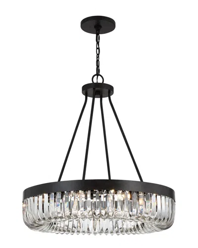 Crystorama Alister 10 Light Charcoal Bronze Chandelier In Black