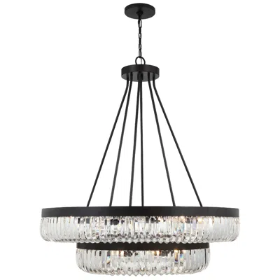 Crystorama Alister 42'' Charcoal Bronze Chandelier In Black