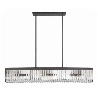 Crystorama Alister 49.75'' Charcoal Bronze Linear Chandelier In Black