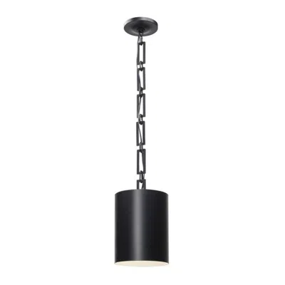 Crystorama Alston 8" Wide Matte Black 1-light Cylinder Mini Chandelier
