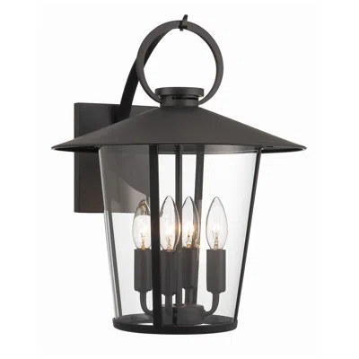 Crystorama Andover 14'' Matte Black Outdoor Sconce