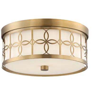 Crystorama Anniversary 13 1/2" Wide Vibrant Gold Drum Ceiling Light