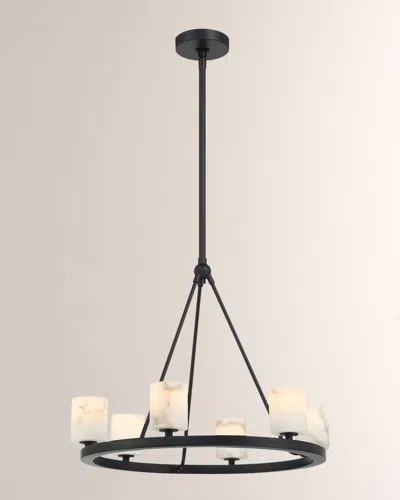 Crystorama Aragon 23" Round 6-light Chandelier In Black