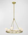 Crystorama Aragon 23" Round 6-light Chandelier In Soft Brass