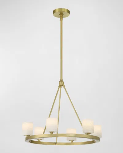 Crystorama Aragon 23" Round 6-light Chandelier In Soft Brass