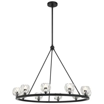 Crystorama Aragon 36'' Led Matte Black Chandelier
