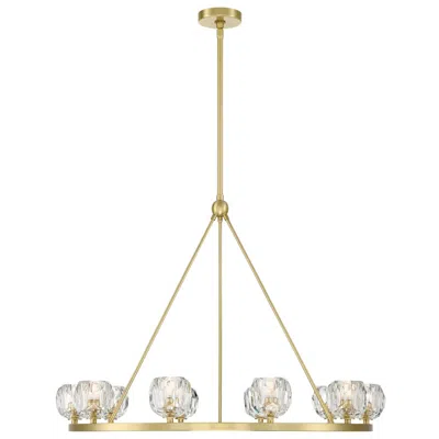 Crystorama Aragon 36" Wide 10-light Soft Brass Crystal Chandelier In Black