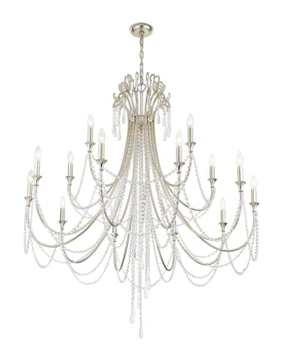 Crystorama Arcadia 15 Light Antique Silver Chandelier