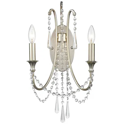 Crystorama Arcadia 21"h Silver 2-light Crystal Wall Sconce