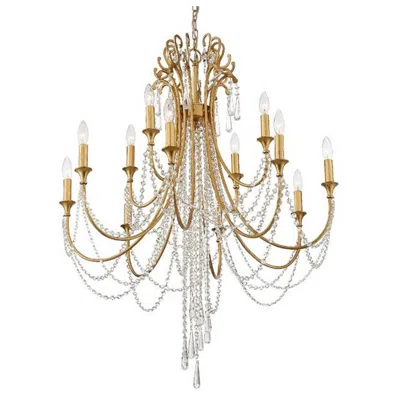 Crystorama Arcadia 32 1/2" Wide 12-light Antique Gold Chandelier