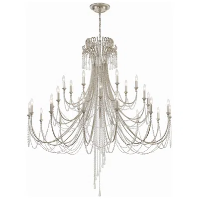 Crystorama Arcadia 61'' Antique Silver Chandelier