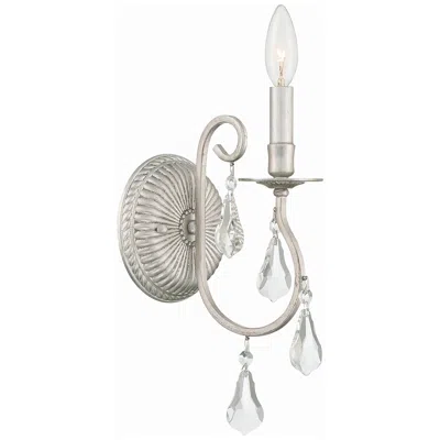 Crystorama Ashton 15 1/2" High Silver Sconce In White