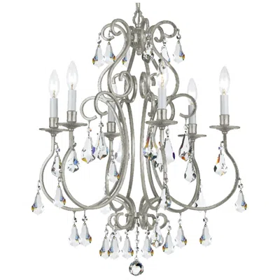 Crystorama Ashton 21 1/2"w Olde Silver 6-light Chandelier