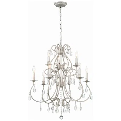 Crystorama Ashton 25 1/2"w Olde Silver 9-light Chandelier