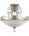 Crystorama Ashton 3-light Hand Cut Crystal Silver Ceiling Mount In Metallic