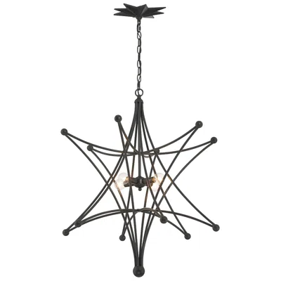 Crystorama Astro 27" Wide Black Bronze 4-light Chandelier