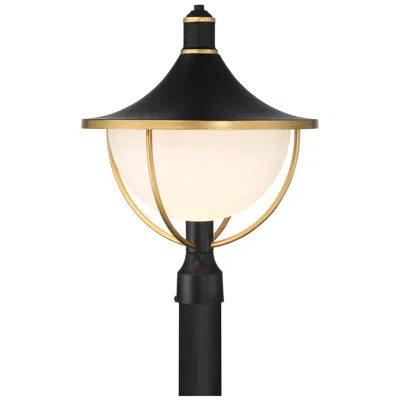 Crystorama Atlas 16.5'' Matte Black + Textured Gold Outdoor Post