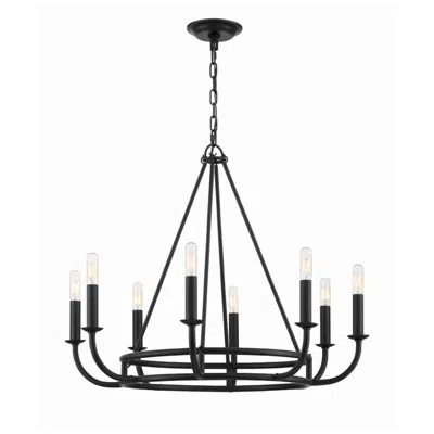 Crystorama Bailey 28'' Matte Black Chandelier