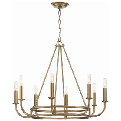 Crystorama Bailey 28" Wide Aged Brass 8-light Chandelier In Neutral