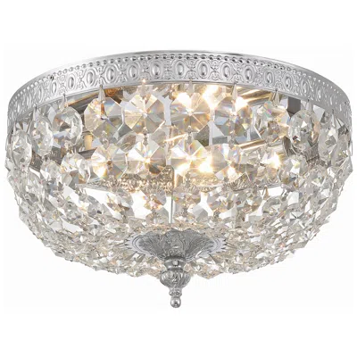 Crystorama Basket 10" Wide Chrome And Crystal Ceiling Light