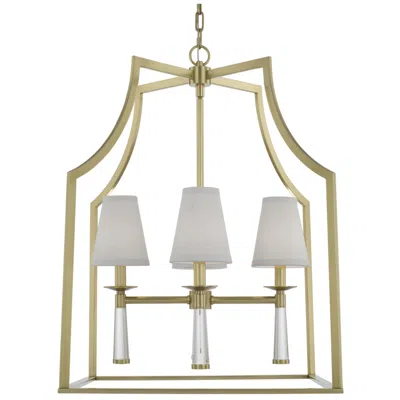 Crystorama Baxter 22" Wide Aged Brass 4-light Chandelier In Gold