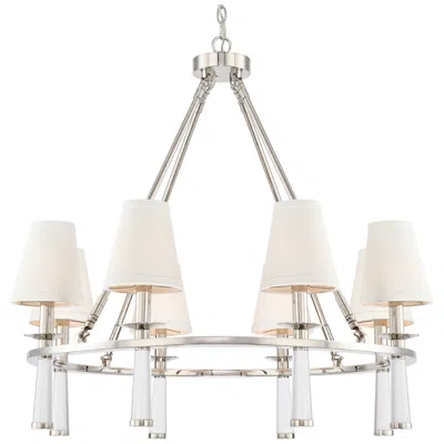 Crystorama Baxter 31 1/2" Wide Nickel 8-light Chandelier In Silver