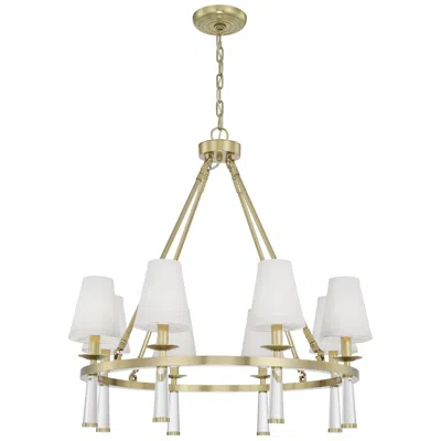 Crystorama Baxter 31.5'' Aged Brass Chandelier In Gold