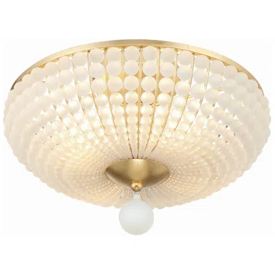Crystorama Bella 18'' Antique Gold Semi Flush Mount