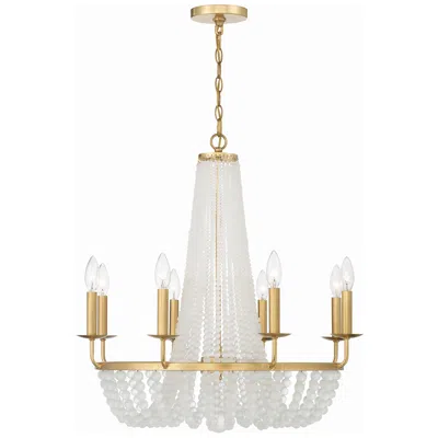 Crystorama Bella 26" Wide Antique Gold 8-light Chandelier
