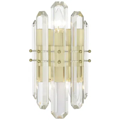 Crystorama Bolton 13 1/2"h Aged Brass Crystal Wall Sconce In Gold