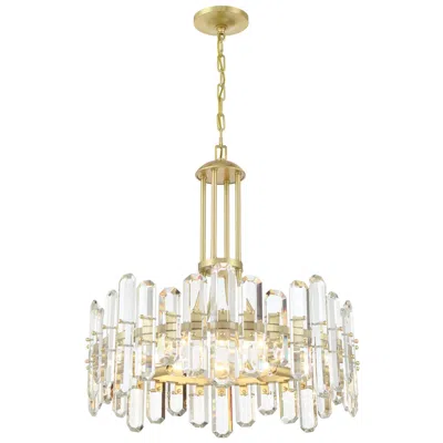 Crystorama Bolton 24 3/4"w Aged Brass And Crystal Chandelier In Gold